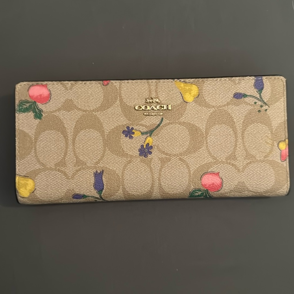 Coach Vegetables Tan Floral Women's Wallet